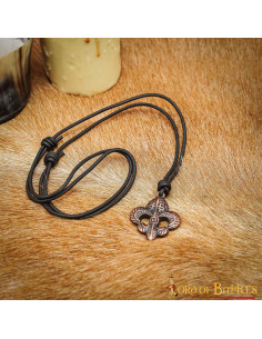 Medieval pendant fleur de lis in aged brass
