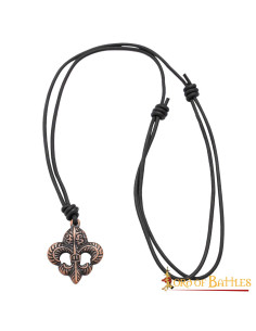 Medieval pendant fleur de lis in aged brass 2