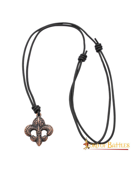 Medieval pendant fleur de lis in aged...