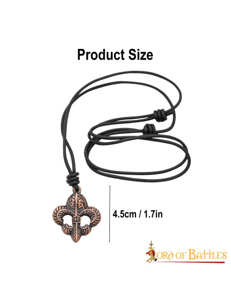 Medieval pendant fleur de lis in aged...