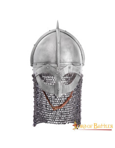 Gjermundbu viking helmet with mask and chain mail