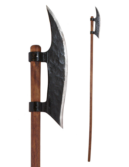 Medieval halberd with head forged by...