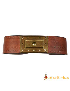 Medieval warrior belt in embossed leather