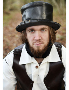 Medieval top hat in black fur 2