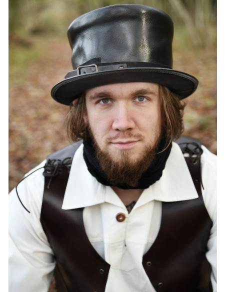 Medieval top hat in black fur Medieval top hat in black fur