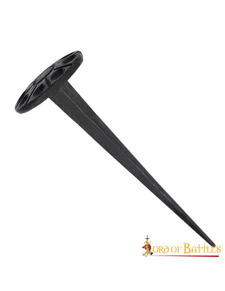 Medieval nail, round head, forged by...