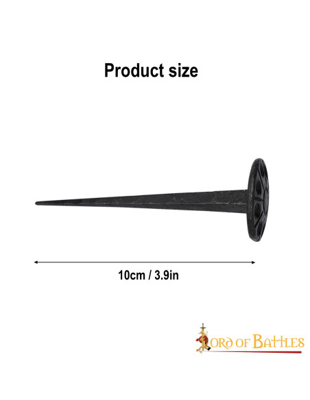 Medieval nail, round head, forged by...