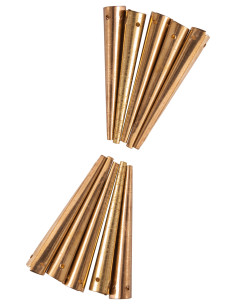 Set of 10 bright brass aiglets or struts (3.6 cm.)