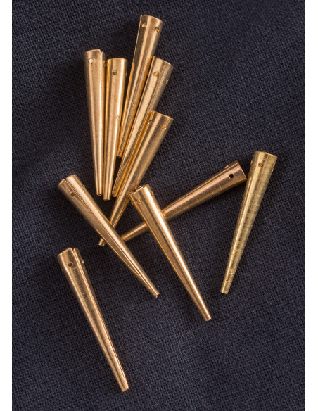 Set of 10 bright brass aiglets or...