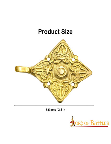 Brass-plated Gulbische cloak clasp,...