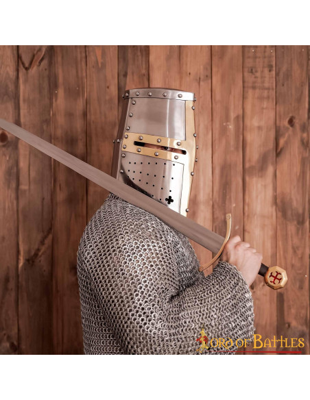 Crusader helmet with brass cross Crusader helmet with brass cross