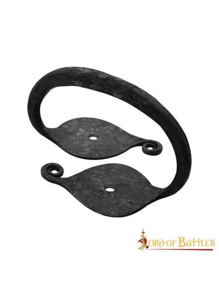 Hand forged medieval door handle