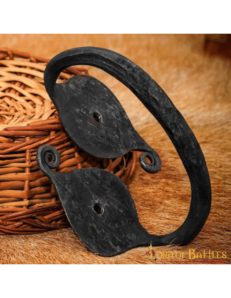 Hand forged medieval door handle