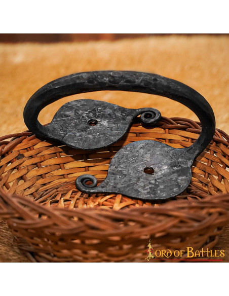 Hand forged medieval door handle