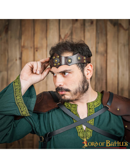 Medieval unisex leather tiara,...