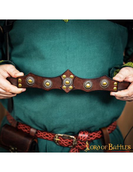 Medieval unisex leather tiara,...