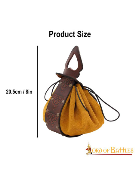 Celtic leather beg bag - brown and...
