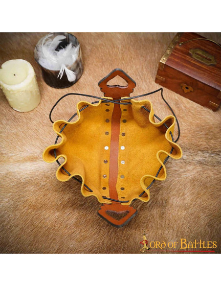 Celtic leather beg bag - brown and black