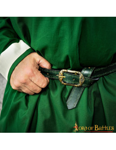 Green medieval belt embossed design 2