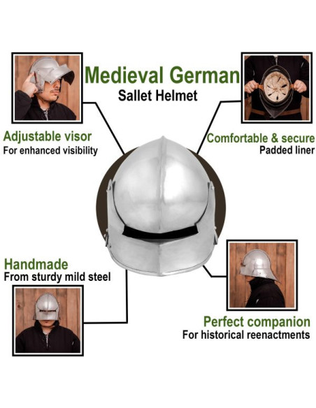 German Sallet medieval helmet, with...