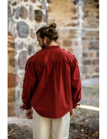 Medieval shirt Adrian with laces, red... Medieval shirt Adrian with laces, red...