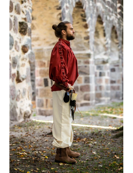 Medieval shirt Adrian with laces, red... Medieval shirt Adrian with laces, red...
