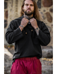 Medieval shirt laces model Ansbert, black color
