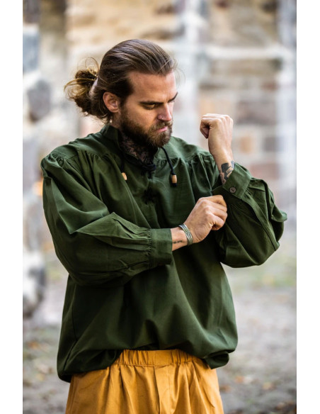 Green medieval shirt with ties