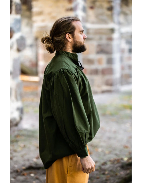 Green medieval shirt with ties