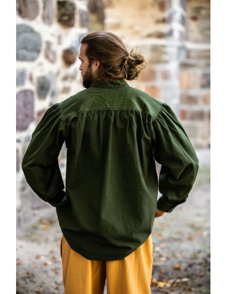 Green medieval shirt with ties