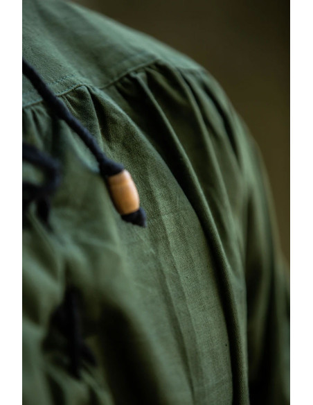 Green medieval shirt with ties