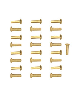 Set of 25 mushroom head brass rivets, 1.3 cm. 2