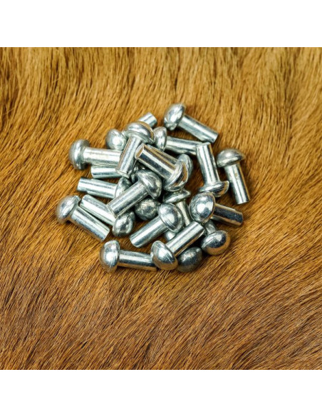 Set of 25 silver rivets with mushroom...
