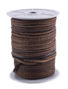 Bobbin of square dark brown leather cord, 50 meters.