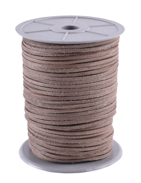 Spool of square natural leather cord,...
