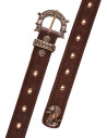Celtic knots and snake belt in brown leather, 170 cm.