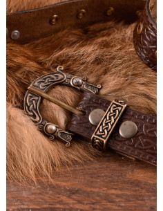 Celtic knots and snake belt in brown leather, 170 cm. 2