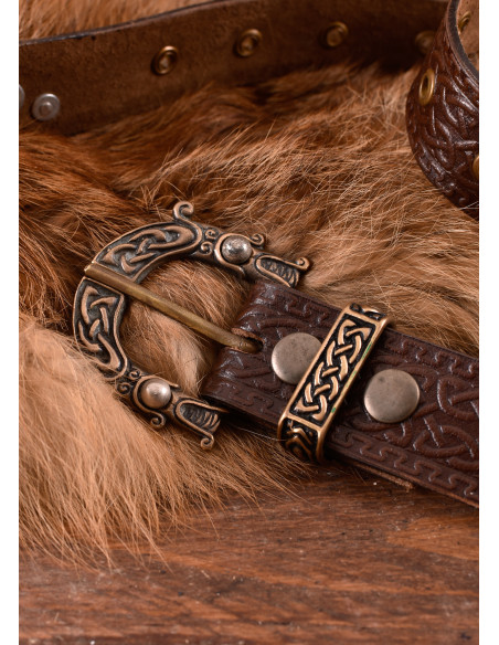 Celtic knots and snake belt in brown...