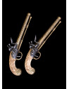 Set of 2 decorative dueling pistols with flint (18th century)