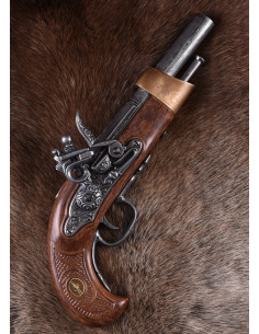 Decorative flintlock French cavalry pistol (19th century) 2