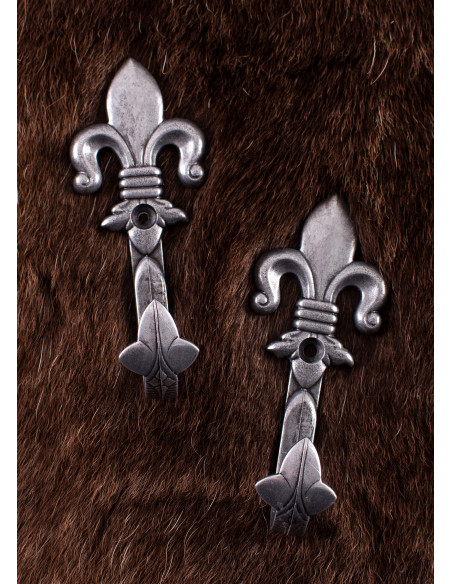 Set of 2 silver medieval supports for...