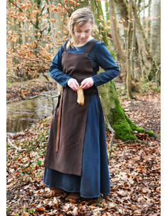 Viking apron Tinna in brown cotton