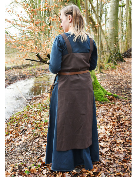 Viking apron Tinna in brown cotton