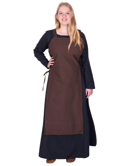Viking apron Tinna in brown cotton
