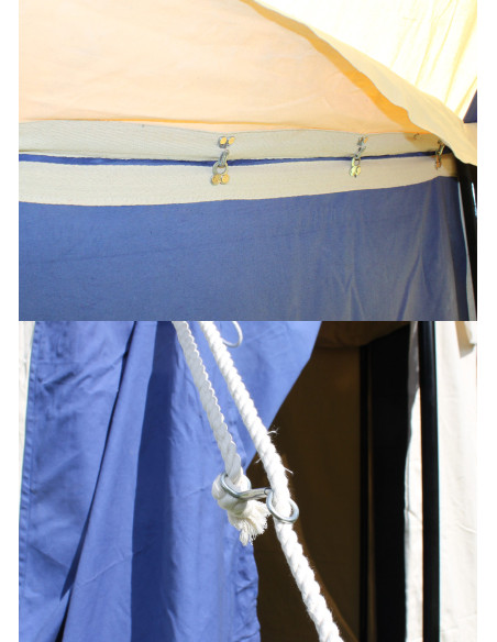 Johann blue-natural medieval tent, 3m.