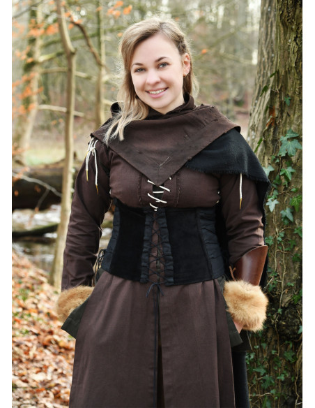 Medieval bodice in velvet Anik black Medieval bodice in velvet Anik black