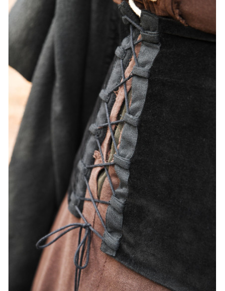 Medieval bodice in velvet Anik black Medieval bodice in velvet Anik black