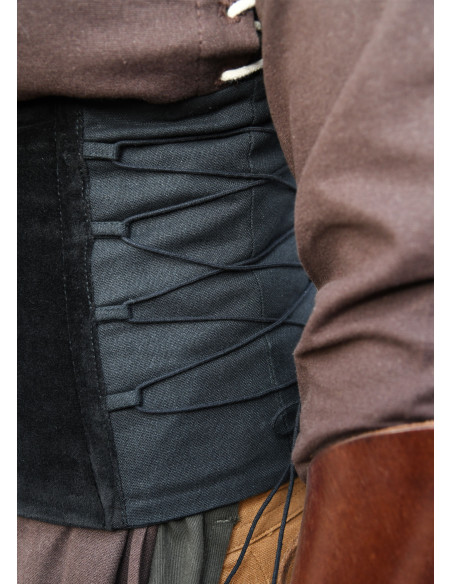 Medieval bodice in velvet Anik black Medieval bodice in velvet Anik black