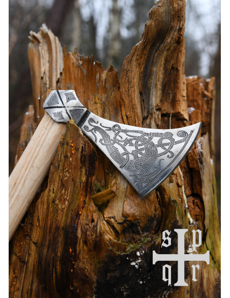 Viking Mammen ax with engravings, 60 cm.
