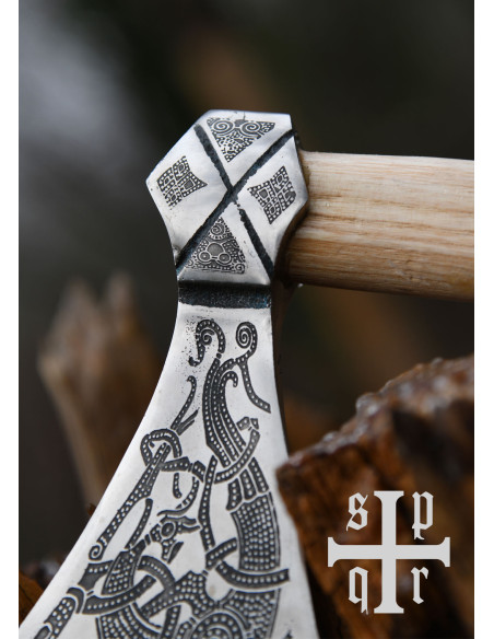 Viking Mammen ax with engravings, 60 cm.